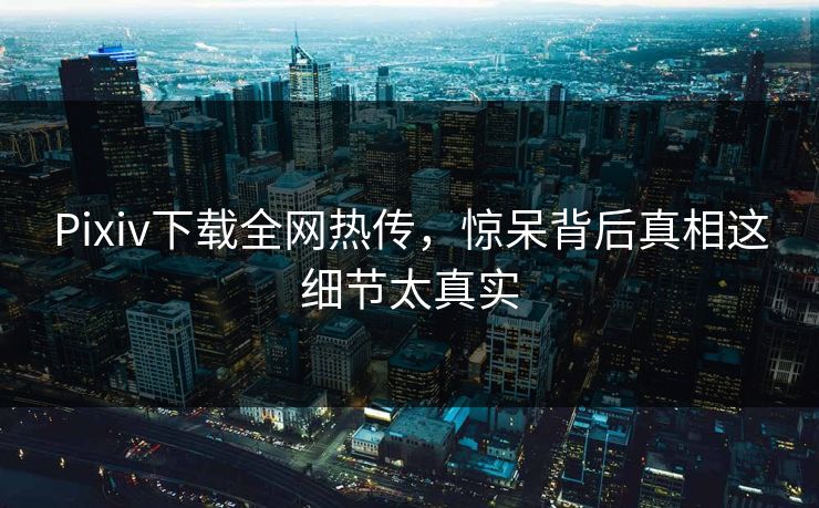 Pixiv下载全网热传，惊呆背后真相这细节太真实