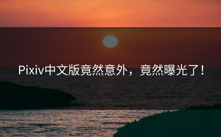 Pixiv中文版竟然意外，竟然曝光了！