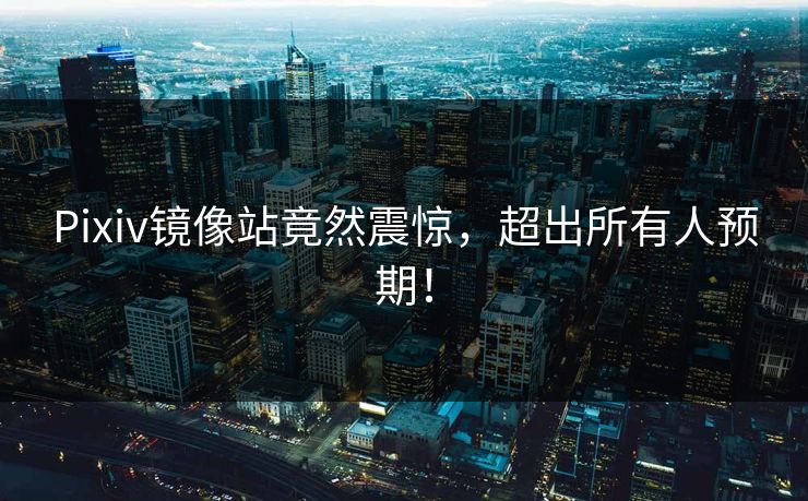 Pixiv镜像站竟然震惊，超出所有人预期！